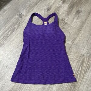 Lucy Women's Racerback Tank Top Sleeveless Shirt Built-In Bra Purple Size M